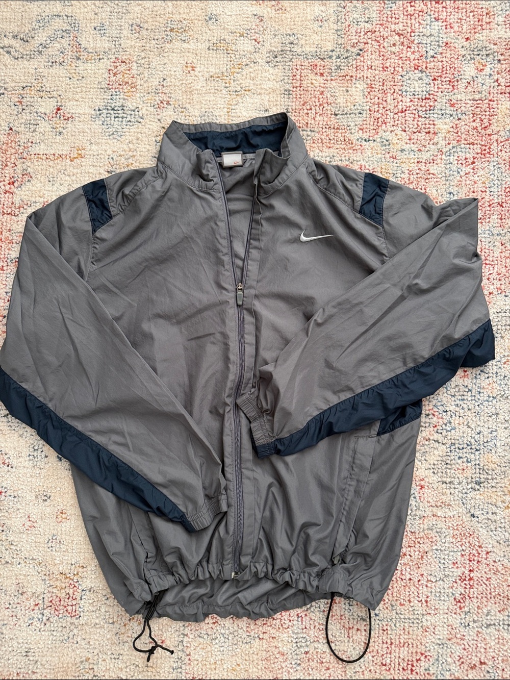 Nike Gray and Navy Windbreaker Jacket